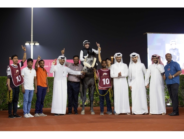 The connections of Mohtaram celebrate their victory. Photo: Juhaim/QREC
