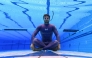 Croatian free diver Vitomir Maricic, 40, relaxes under water during a training at the pool in Rijeka, on October 4, 2025. Damir Sencar / AFP
