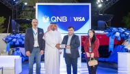 Senior Executive Vice President - Group Retail Banking at QNB, Adel Ali Al-Malki along with other officials during the Qatar Boat Show.