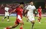 Indonesia's Nazriel Alvaro (left) vies for the ball with Honduras' Marcos Reyes.