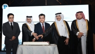Minister of Environment and Climate Change H E Dr. Abdullah bin Abdulaziz bin Turki Al Subaie, Minister of State H E Eng. Essa bin Hilal Al-Kuwari, Ambassador of the Republic of Korea 
H E Hyunsoo Yun and other dignitaries cutting the cake to celebrate the National Day of Korea. Pic: Salim Matramkot/The Peninsula 