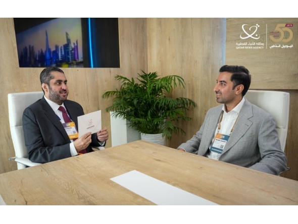 GCO Director Sheikh Jassim bin Mansour bin Jabor Al-Thani (right) during the interview. 