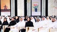 Minister of Social Development and Family H E Buthaina bint Ali Al Jabr Al Nuaimi with other officials and guests during the event.