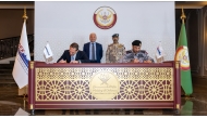 Chief of Staff of Qatar Armed Forces H E Lt Gen (Pilot) Jassim bin Mohammed Al Mannai witnessing signing of the agreement.  