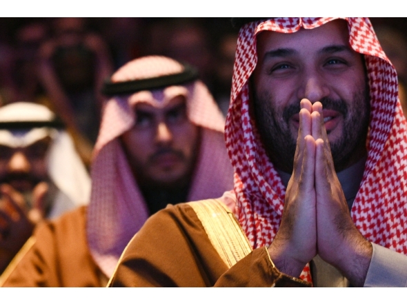 Crown Prince and Prime Minister of the Kingdom of Saudi Arabia HRH Mohammed bin Salman and member of the Saudi Arabia at the John F. Kennedy Center for the Performing Arts in Washington, DC on November 19, 2025. (Photo by Brendan Smialowski / AFP)
 