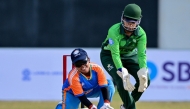 (Files) India's Simu Das (L) plays a shot during the Women's Blind Twenty20 World Cup 2025 match between India and Pakistan at the BOI Cricket Stadium in Katunayake on November 16, 2025. (Photo by Ishara S. Kodikara / AFP)