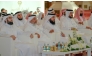 Minister of Awqaf and Islamic Affairs H E Ghanem bin Shaheen bin Ghanem Al Ghanim with other officials during the Holy Quran competition.