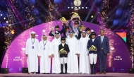 The CSICH-A winners at the FEI Group VII Finals. Awards were presented by Second Vice President of the Qatar Olympic Committee (QOC) and Member of Al Shaqab’s Board of Directors Dr. Thani bin Abdulrahman Al-Kuwari, QOC Secretary General Jassim bin Rashid Al Buainain,  President of FEI Regional Group VII Sultan Mohammed Khalifa Al Yahyai, Event President Khalid Al Hitmi and Event Director Khalid Sanad Al Nuaimi.