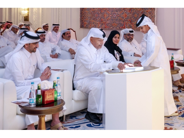 Shura Council Speaker H E Hassan bin Abdullah Al Ghanim, Minister of Justice and Minister of State for Cabinet Affairs H E Ibrahim bin Ali Al Mohannadi, and other dignitaries at the strategy's launch yesterday. 