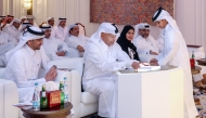Shura Council Speaker H E Hassan bin Abdullah Al Ghanim, Minister of Justice and Minister of State for Cabinet Affairs H E Ibrahim bin Ali Al Mohannadi, and other dignitaries at the strategy's launch yesterday. 