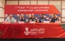 Coaches of participating teams during a press conference yesterday. 