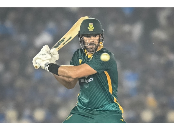 South Africa’s Aiden Markram plays a shot.