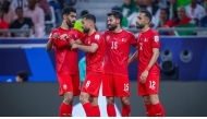 Bahrain players celebrate a goal against Sudan: PIC: Bahrain Football Association