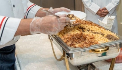 File photo for a chef serving koshary.