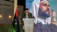 Ambassador of Libya to Qatar H E Mohamed Mustafa Al-Lafi delivering remarks at the ceremony. 