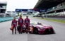 Team Qatar GT's drivers Lucas Auer, Ghanem Al Maadeed and Abdullah Al Khelaifi at the Sepang Circuit. 