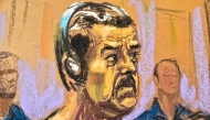 This courtroom sketch shows deposed president of Venezuela Nicolas Maduro, attending his arraignment at Daniel Patrick Moynihan United States Courthouse on January 5, 2026 in New York. (Photo by Jane Rosenberg / AFP)