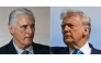(COMBO) This combination of pictures created on January 11, 2026 shows Cuba's President and First Secretary Miguel Diaz-Canel (L) before a family photo during the BRICS summit in Rio de Janeiro, Brazil, on July 7, 2025; and US President Donald Trump as he boards Air Force One before travelling to South Korea, at Haneda Airport in Tokyo on October 29, 2025.(Photo by Mauro PIMENTEL and ANDREW CABALLERO-REYNOLDS / AFP)
