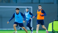 Al Duhail's players during a training session ahead of the 10th round of the QSL Cup.