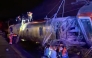 This video grab taken from videos posted on social media and verified by AFPTV teams in Madrid, shows emergency personnel working after a train accident in Adamuz, southern Spain, on January 18, 2026. (Photo by -UGC / @eleanorinthesky (via X) / AFP) 
