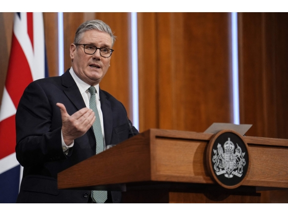 Britain's Prime Minister Keir Starmer delivers a statement in the media briefing room at 9 Downing Street in central London on January 19, 2026. Photo by Jordan Pettitt / POOL / AFP