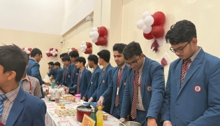 Students during the food festival.