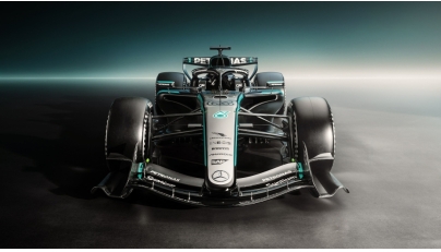 This undated photo released on January 26, 2026 by Mercedes-Benz Group AG shows the company's new Mercedes-AMG PETRONAS F1 Team car. (Photo by Handout / Mercedes-Benz Group AG / AFP)