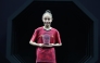 Qatar’s Racha Loghraibi poses with her trophy.