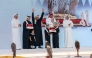QOC President and Patron of Qatar International Falconry and Hunting Festival (Marmi 2026) H E Sheikh Joaan bin Hamad Al Thani crowning winners of the falcon beauty contest at the Katara Cultural Village Foundation yesterday.
