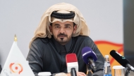 OCA President H E Sheikh Joaan bin Hamad Al-Thani speaks to the media in Tashkent yesterday. 