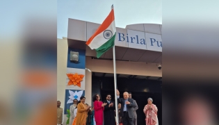 BPS officials and guests during the flag-hoisting ceremony.