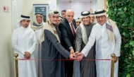 Member of Shura Council H E Khalid bin Ahmed Al-Ubaidan with other officials and guests inaugurating the exhibition.