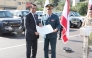 Ambassador of Qatar to Lebanon H E Sheikh Saud bin Abdulrahman Al-Thani (left) during the handover ceremony. 