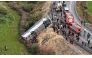 This handout photograph taken and released on February 1, 2026 by Turkish news agency DHA (Demiroren News Agency) shows an aerial view of a Bus accident where first aid official work in Antalya. Photo by Handout / DHA (Demiroren News Agency) / AFP