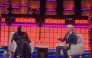 Chairperson of Qatar Museums H E Sheikha Al Mayassa bint Hamad bin Khalifa Al-Thani and CEO and Wallis Annenberg Director of the Los Angeles County Museum of Art, Michael Govan during the session at Web Summit yesterday. 