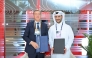 Chief Administrative Officer at Vodafone Qatar Abdulla Ali AlMisnad and Vice President, Academics at UDST Dr. Rachid Benlamri during the MoU signing ceremony at Web Summit Qatar 2026.