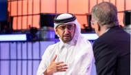Minister of Justice and Minister of State for Cabinet Affairs H E Ibrahim bin Ali bin Issa Al Hassan Al Mohannadi in conversation with Editor-at-large of The National Interest, Steve Clemons at the Web Summit Qatar 2026, yesterday.