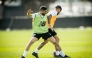 Al Sadd's Hassan Al Haydos (left) and Paulo Otavio during a training session. 