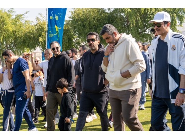 Minister of Commerce and Industry, H E Sheikh Faisal bin Thani bin Faisal Al Thani and Minister of State for Foreign Trade Affairs at MOCI H E Dr. Ahmed bin Mohammed Al Sayed with other officials during the event.
