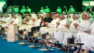 Minister of Municipality H E Abdullah bin Hamad bin Abdullah Al-Attiya and Guest of Honor Minister of Environment, Water, and Agriculture of the Kingdom of Saudi Arabia H E Eng. Abdulrahman bin Abdulmohsen Al-Fadley, with Their Excellencies other Ministers and delegates during the opening ceremony of AgriteQ 2026.