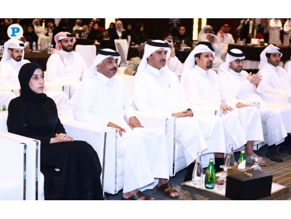 Chairman of the Administrative Control and Transparency Authority Hamad bin Nasser Al Misnad, Chairman of QCPA Dr. Sultan bin Hassan Al Dhabet Al Dosari with other dignitaries during the conference, yesterday. Pic: Rajan Vadakkemuriyil/The Peninsula