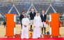 Chairman of Hermes Middle East Wissam Al Mana and Member of the Championship's Organizing Committee Rashid Al Kaabi honoured the winners of CSI5* 155cm Prix Hermes Sellier.