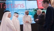 Sheikh Mohamed bin Faisal Al Thani in conversation with Dean of Carnegie Mellon University in Qatar, Michael Trick.