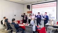 High school students present their research project to a panel of WCM-Q judges. The contest is part of WCM-Q’s Doctors of the Future Conference.