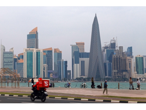 People visit the Corniche area of Doha on March 4, 2026. (Photo by Karim Jaafar / AFP)