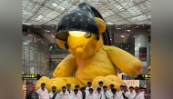 Students and teachers at Hamad International Airport.