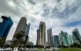 High-rise buildings along the Doha Corniche on March 8, 2026. (Photo by Karim Jaafar / AFP)
