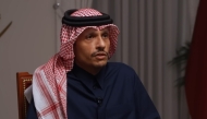 Video grab from the Sky News interview of Prime Minister and Minister of Foreign Affairs H E Sheikh Mohammed bin Abdulrahman bin Jassim Al-Thani