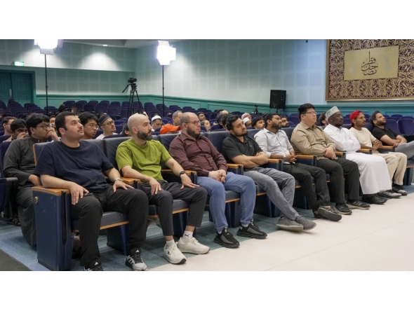 Participants attend the lecture held in connection with Ramadan.