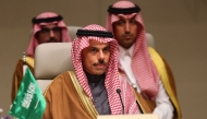 Saudi Arabia's Foreign Minister Faisal bin Farhan Al-Saud attends the consultative ministrial meeting in Riyadh, on March 19, 2026. (Photo by Fayez Nureldine / AFP)